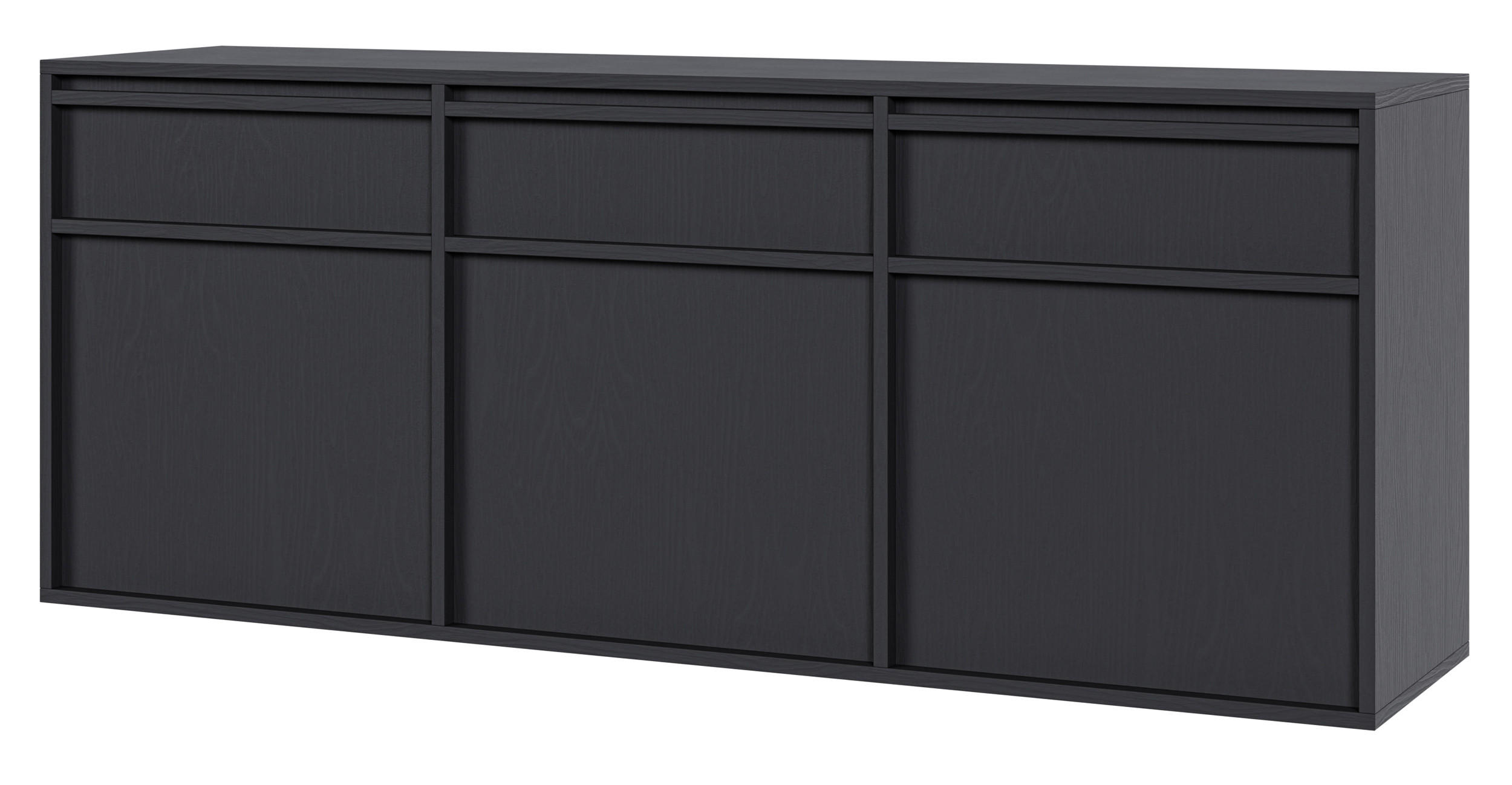 SIDEBOARD Evo Schwarz 154 cm - Anthrazit, Holzwerkstoff (154/61.6/39cm) - Selsey