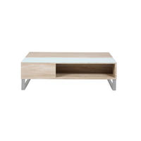 COUCHTISCH Eiche Dekor mit weißer Glasplatte - Eichefarben, Holzwerkstoff (60/110/35cm) - ebuy24