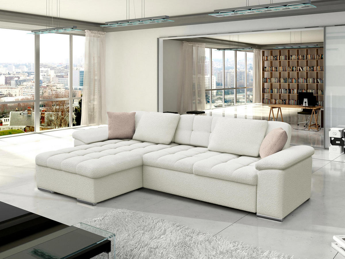 ECKSOFA Diana Premium, Seite: Links - Creme, Holz/Textil (280/160cm) - MIRJAN24