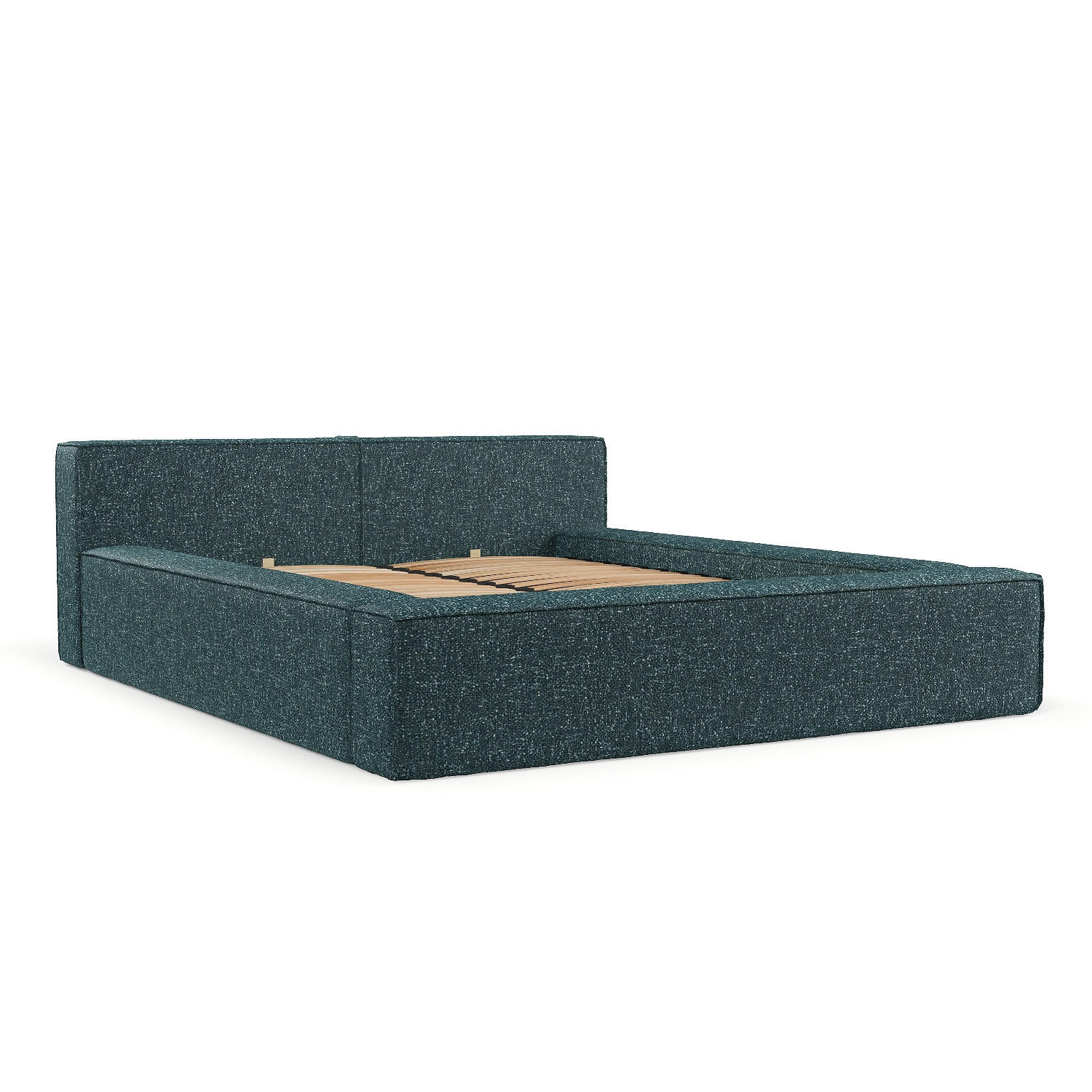 POLSTERBETT Casto mit Stauraum 160/200 cm Grün im Blur Stoff - Schwarz/Naturfarben, Holz/Holzwerkstoff (160/200cm) - AltaBeds
