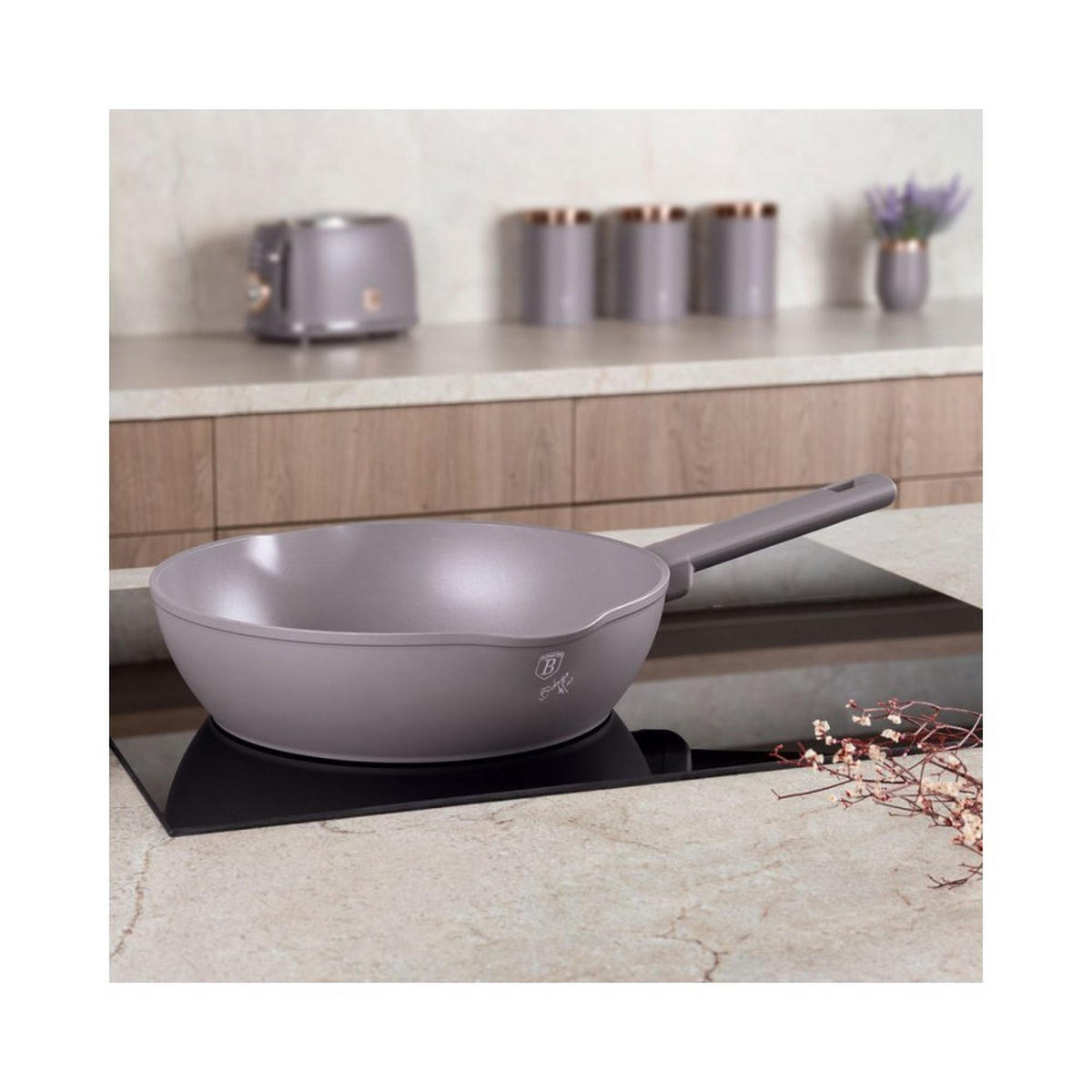 PFANNE Grau 24/24/6.5 cm BH8090 - Grau, Metall (24cm) - Berlinger Haus