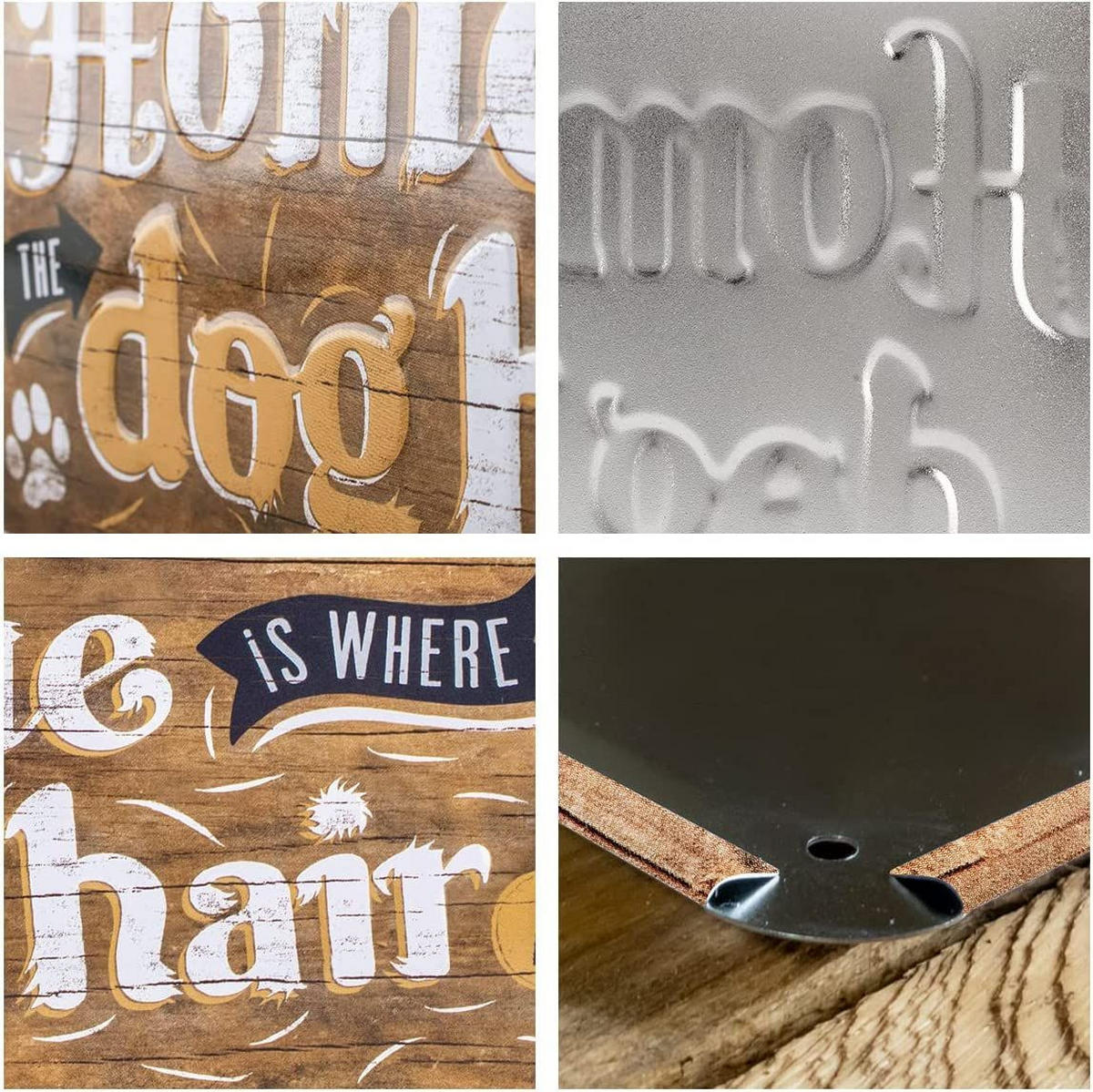 HÄNGESCHILD 10/20 cm Animal Club Home is where the dog hair is - Multicolor, Metall (20/10/0.2cm) - Nostalgic-Art