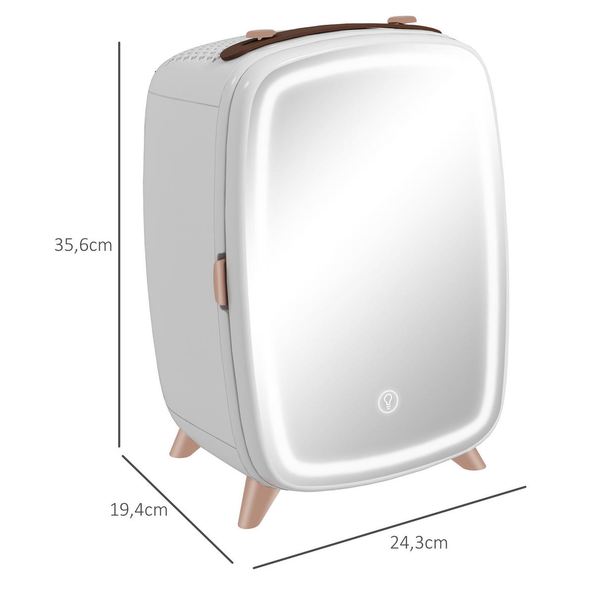 KÜHLSCHRANK 6L (24,3*19,4*35,6) für Kosmetik, Getränke, Obst - Weiß, Kunststoff (19.4/35.6/24.3cm)