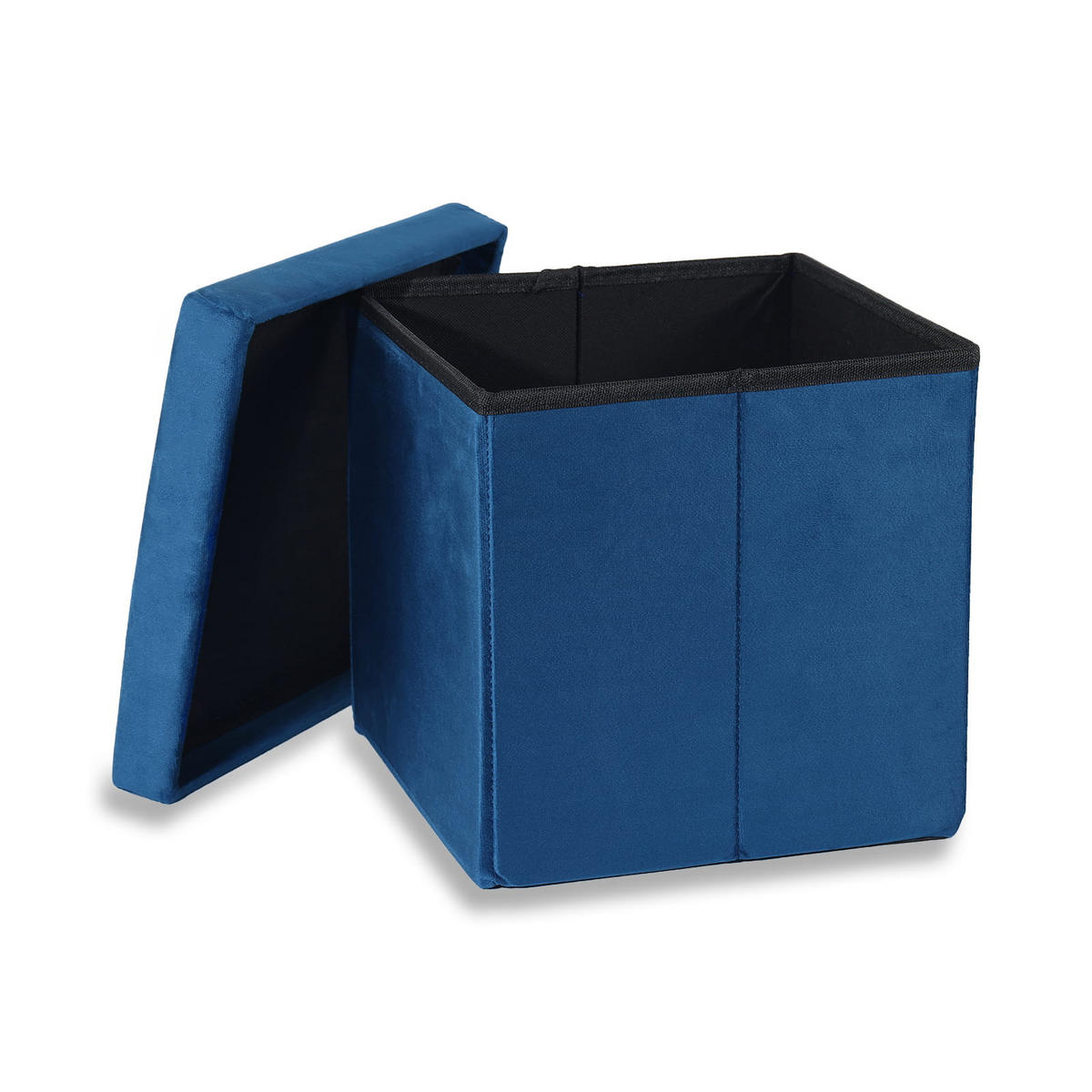 SITZBOX Cortona M Samt Blau - Blau, Textil (30/30/30cm) - Komodee