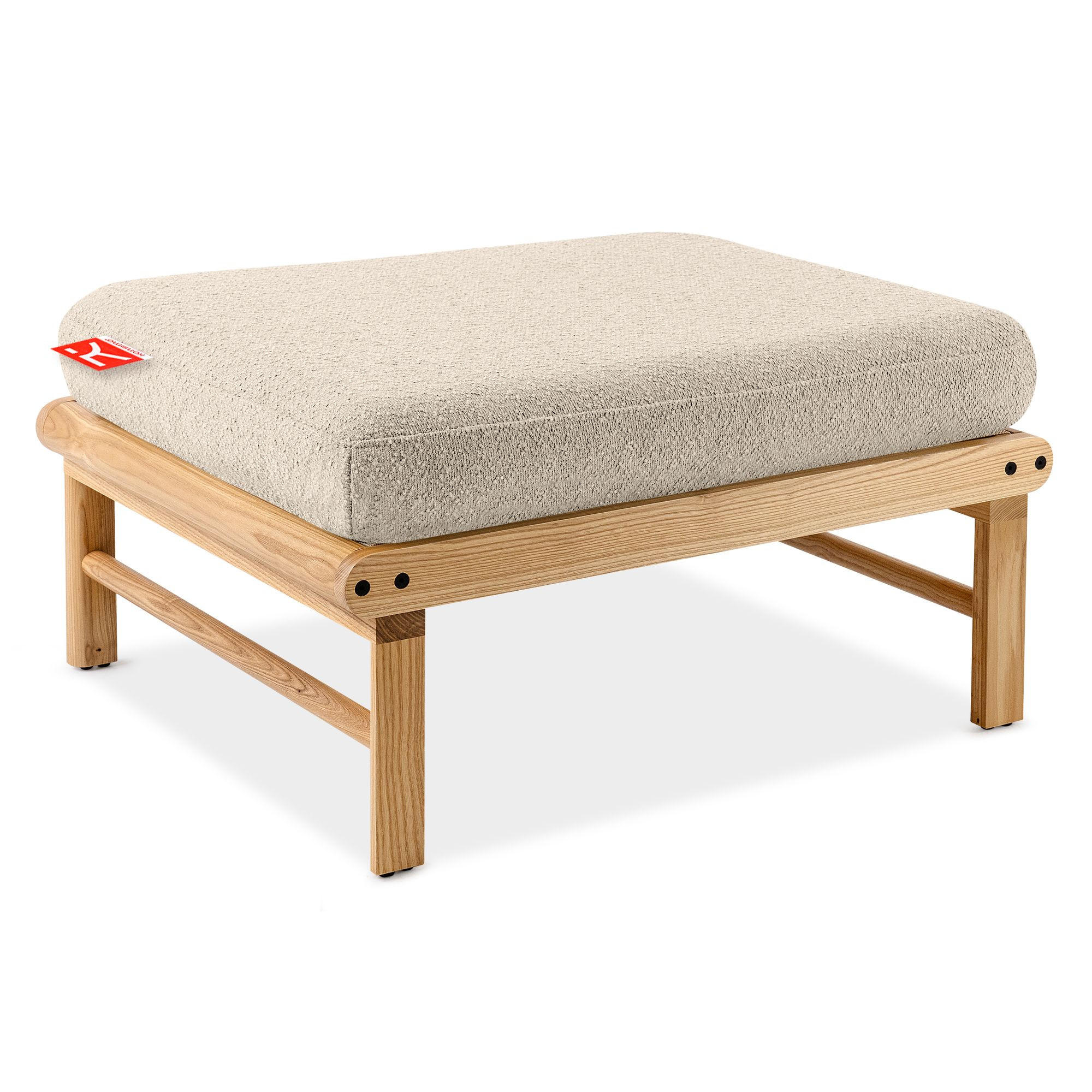 Thumbnail - Konsimo® Gartenlounge-Hocker, Creme, Holz, Textil, 70x42x80 cm, Gartenmöbel, Gartenstühle, Gartenhocker