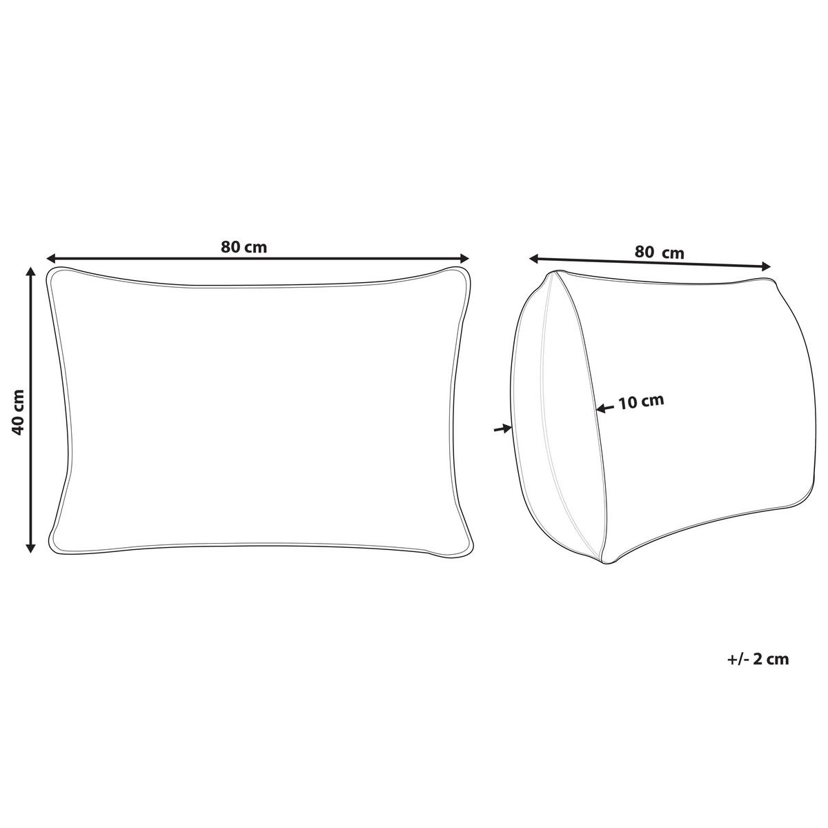KOPFKISSEN Weiß Hoch 40/80 cm Etna - Weiß, Naturmaterialen (80/40cm) - Beliani