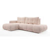 ECKSOFA L Form Hosio Hellcreme-Rosa 286/177/88 cm Links mit Schlaffunktion - Pink/Schwarz, Kunststoff/Textil (177/286cm) - AX Living