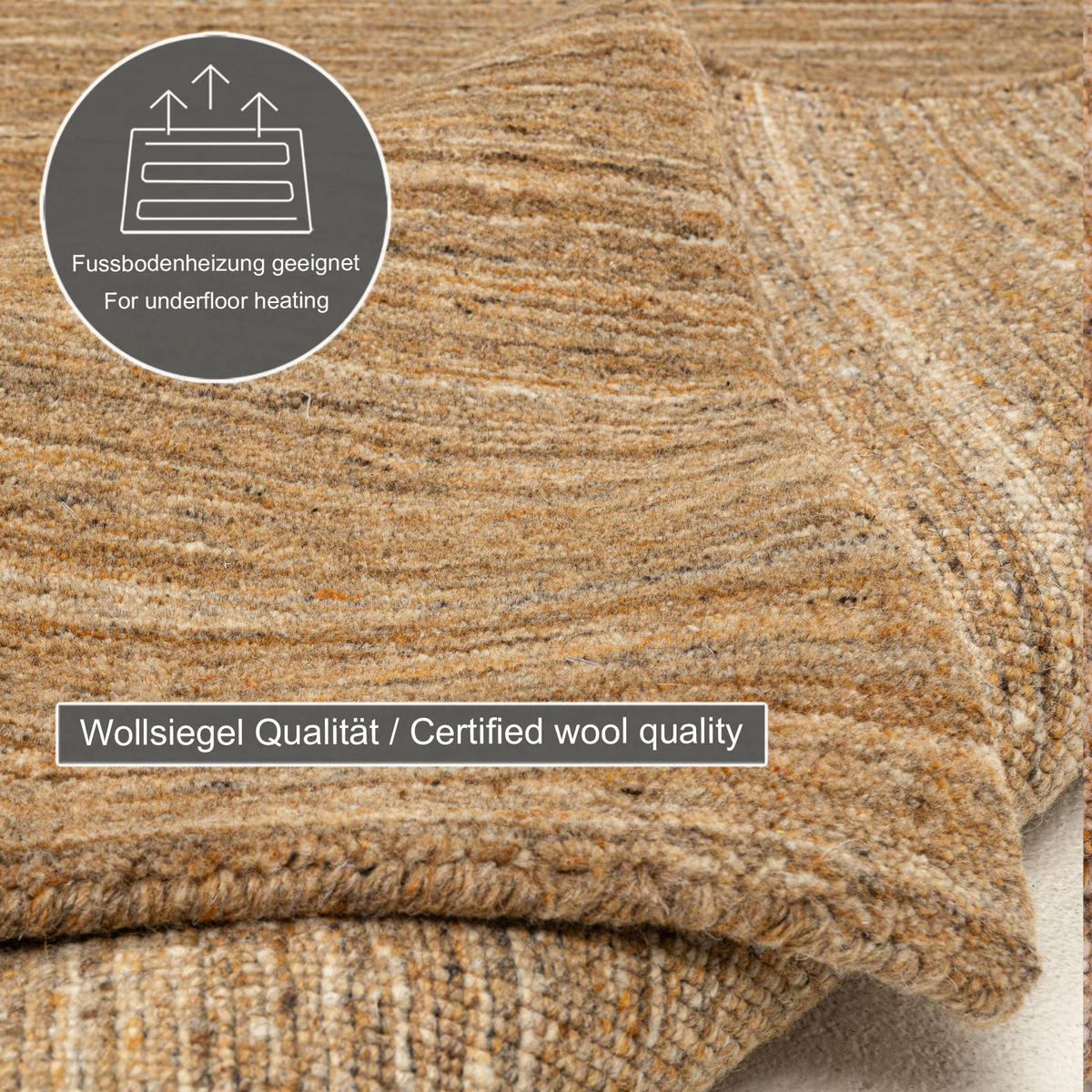 HANDWEBTEPPICH Pure 250x350 cm - Currygelb, Textil (250/350cm) - THEKO