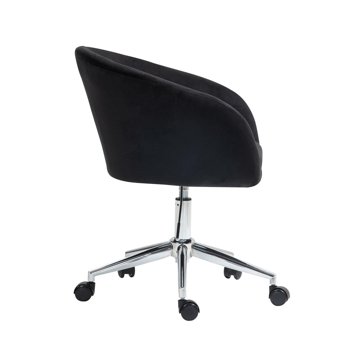 SCHREIBTISCHSTUHL LOUISA Schwarz - Silberfarben/Schwarz, Textil/Metall (56/88/56cm) - SVITA