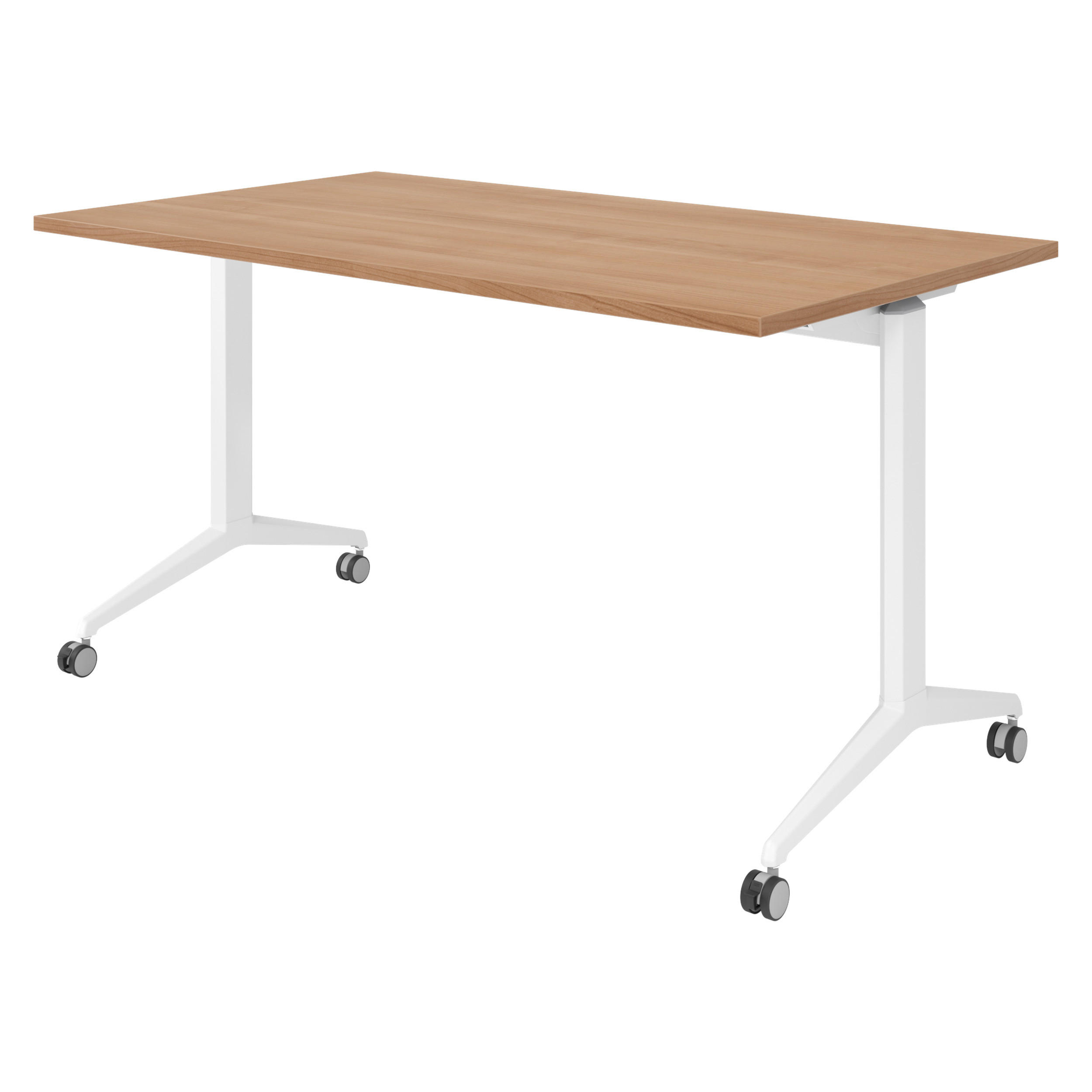 SEMINARTISCH klappbar & fahrbar 80/140/75 cm in Nussbaumfarben/Weiß - Nussbaumfarben/Weiß, Holzwerkstoff (80/140/75cm) - bümö
