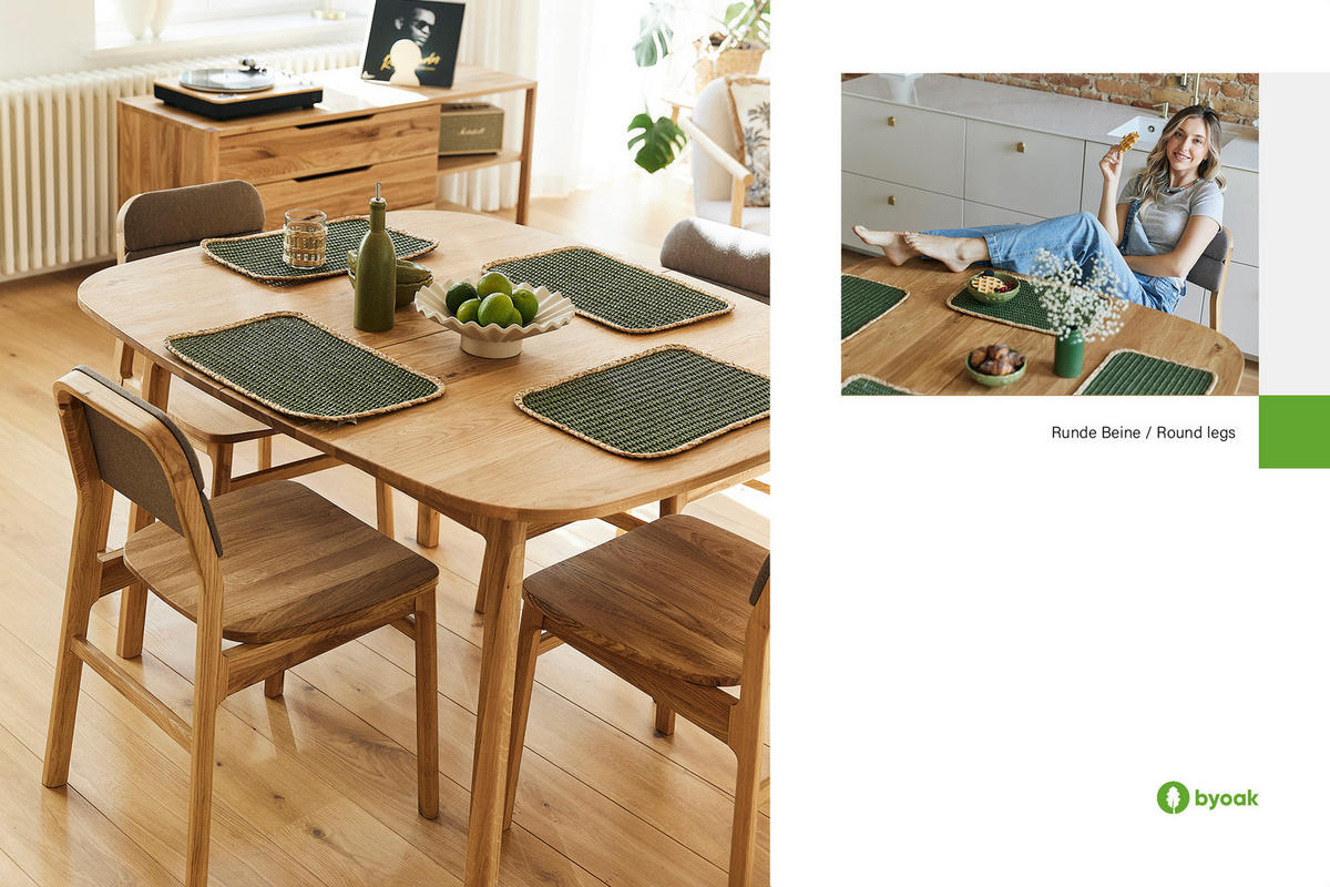 ESSTISCH PAUL 100 x 180 Kernbuche - Kernbuche, Holz (180/100/77cm) - byoak