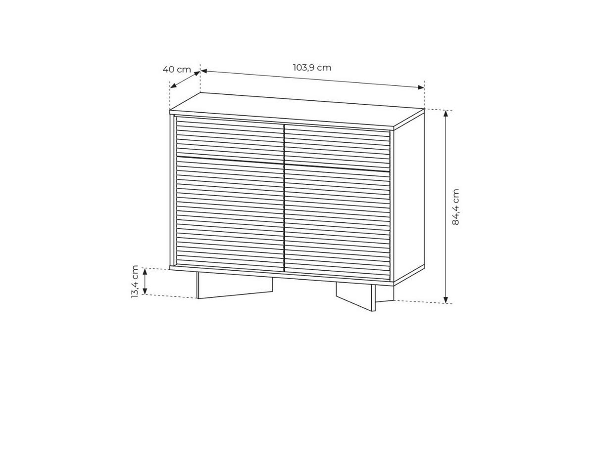 KOMMODE TORSANO (Bolivar Natur/Cappuccino, 2 Türen, 2 Schubladen, LED-Beleuchtung, Push-to-Open) - Eichefarben/Beige, Holz/Holzwerkstoff (104/84/40cm) - Ravio