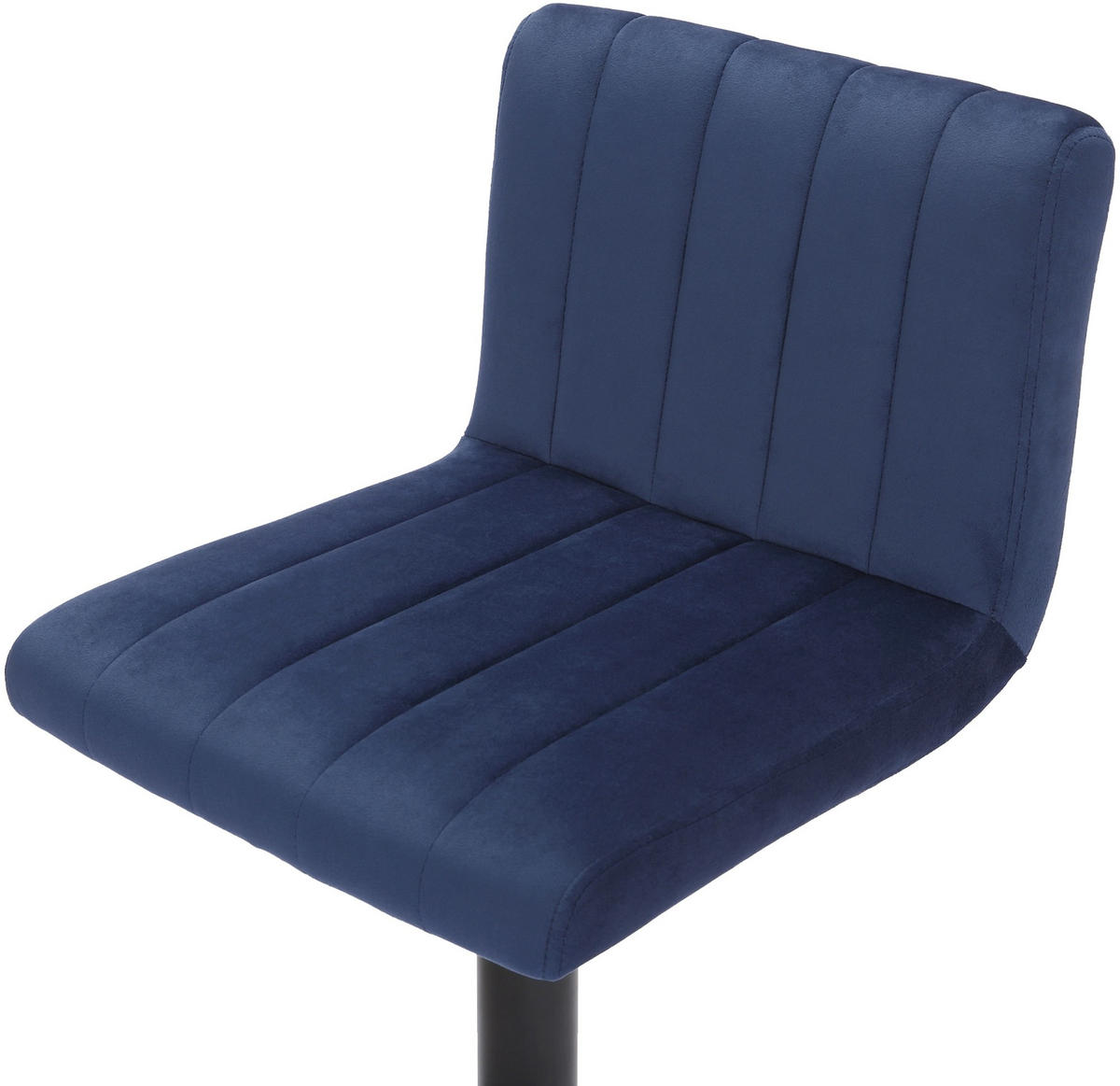 BARHOCKER Samt blau - Blau/Schwarz, Textil/Metall (41/87/49cm) - CLP