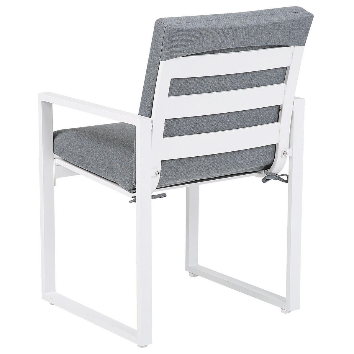 GARTENSTUHL 2er-Set Metall grau Pancole - Grau, Textil (54/89/51cm) - Beliani