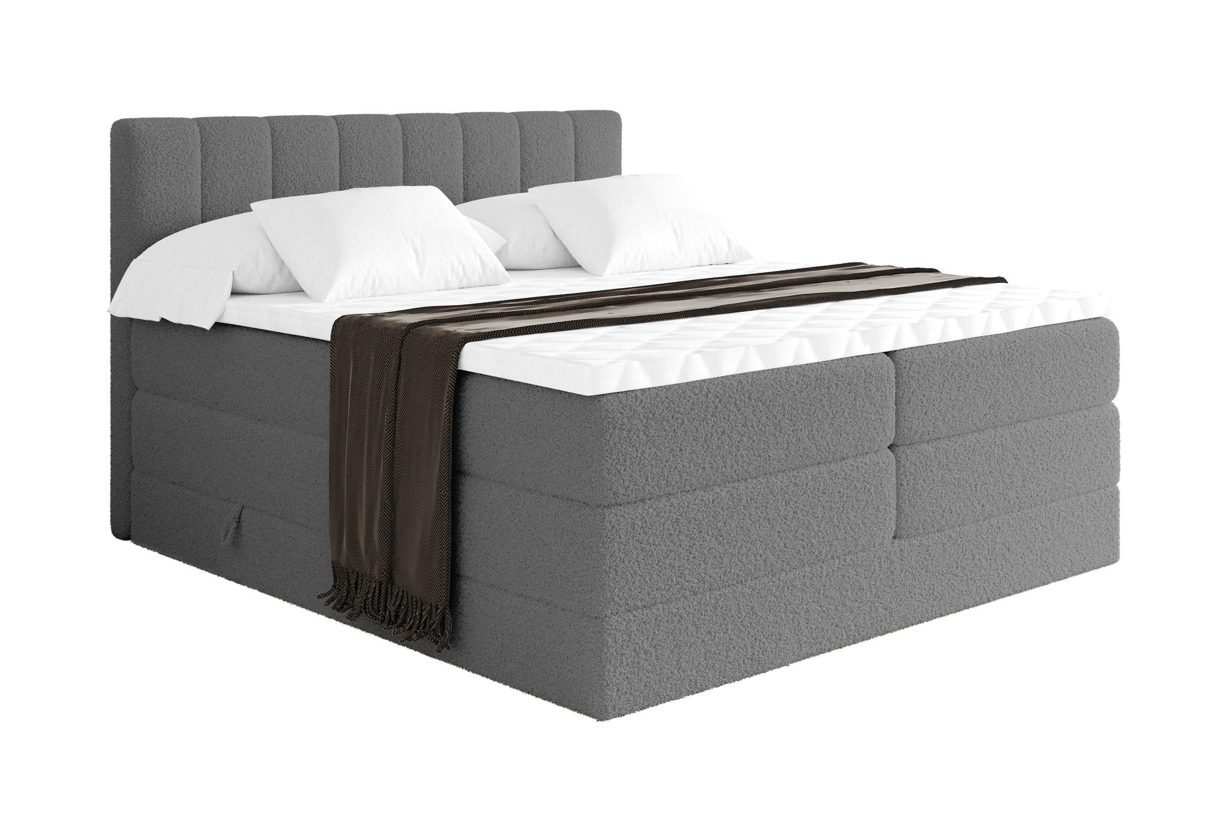 Altdecor Boxspringbett Greige 180x200 cm