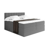 BOXSPRINGOVÁ POSTEL s matrací H3/H4 - OTTA KING - 120x200 cm Šedá - šedobéžová, kompozitní dřevo (120/200cm) - ALTDECOR