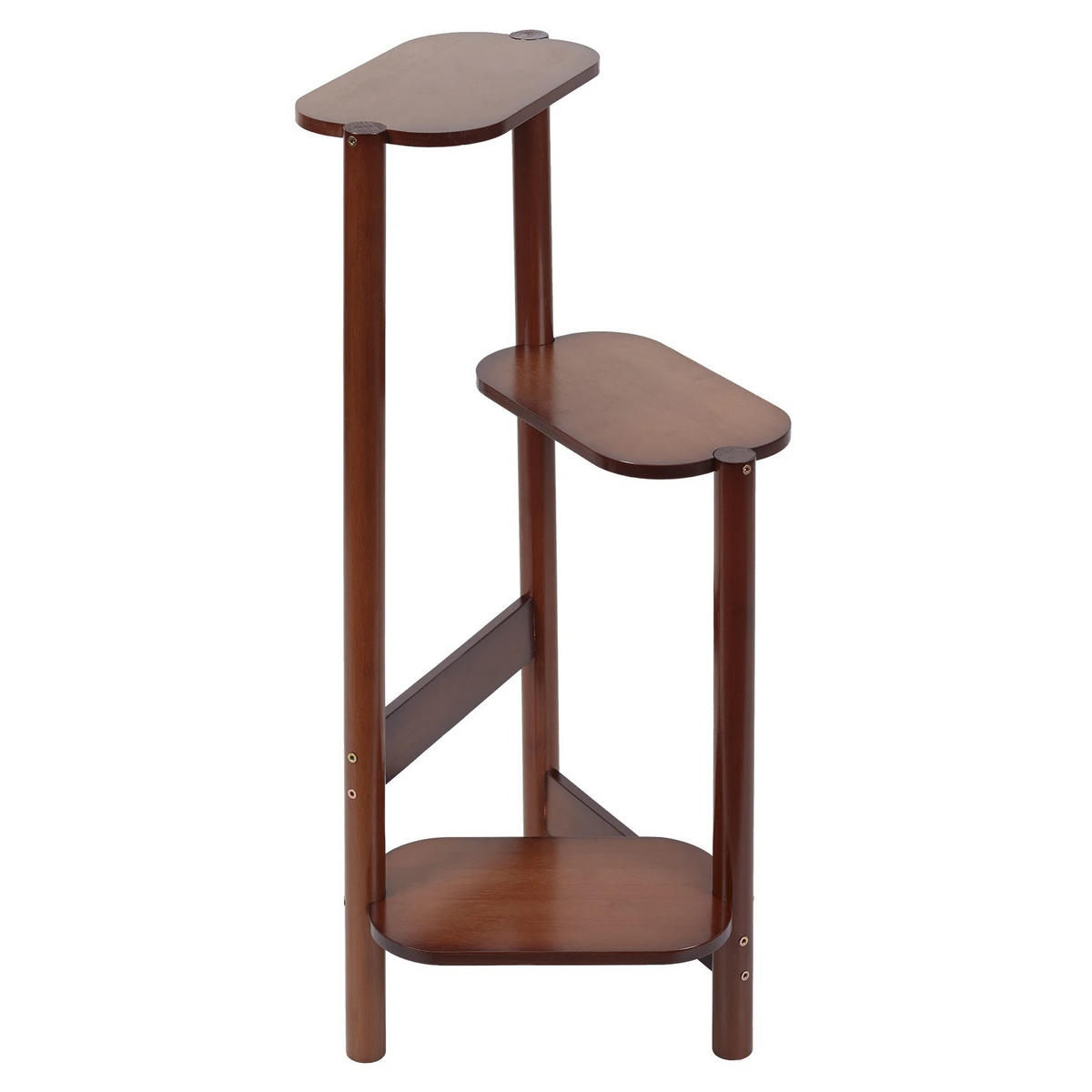 PFLANZENREGAL 3-Tier Bambus für Ecke Balkon und Schlafzimmer, Braun - Braun, Holzwerkstoff (30.48/75/27.4cm) - Kaket