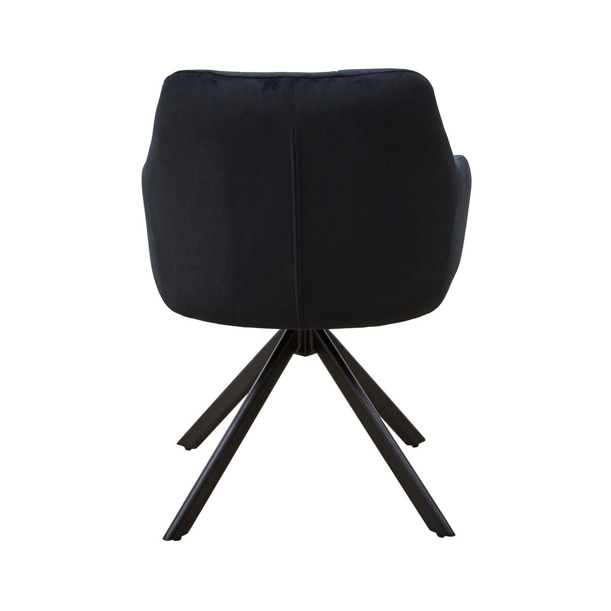 ESSZIMMERSTUHL SORA Samt Schwarz - Schwarz, Textil/Metall (55/83/51cm) - SVITA