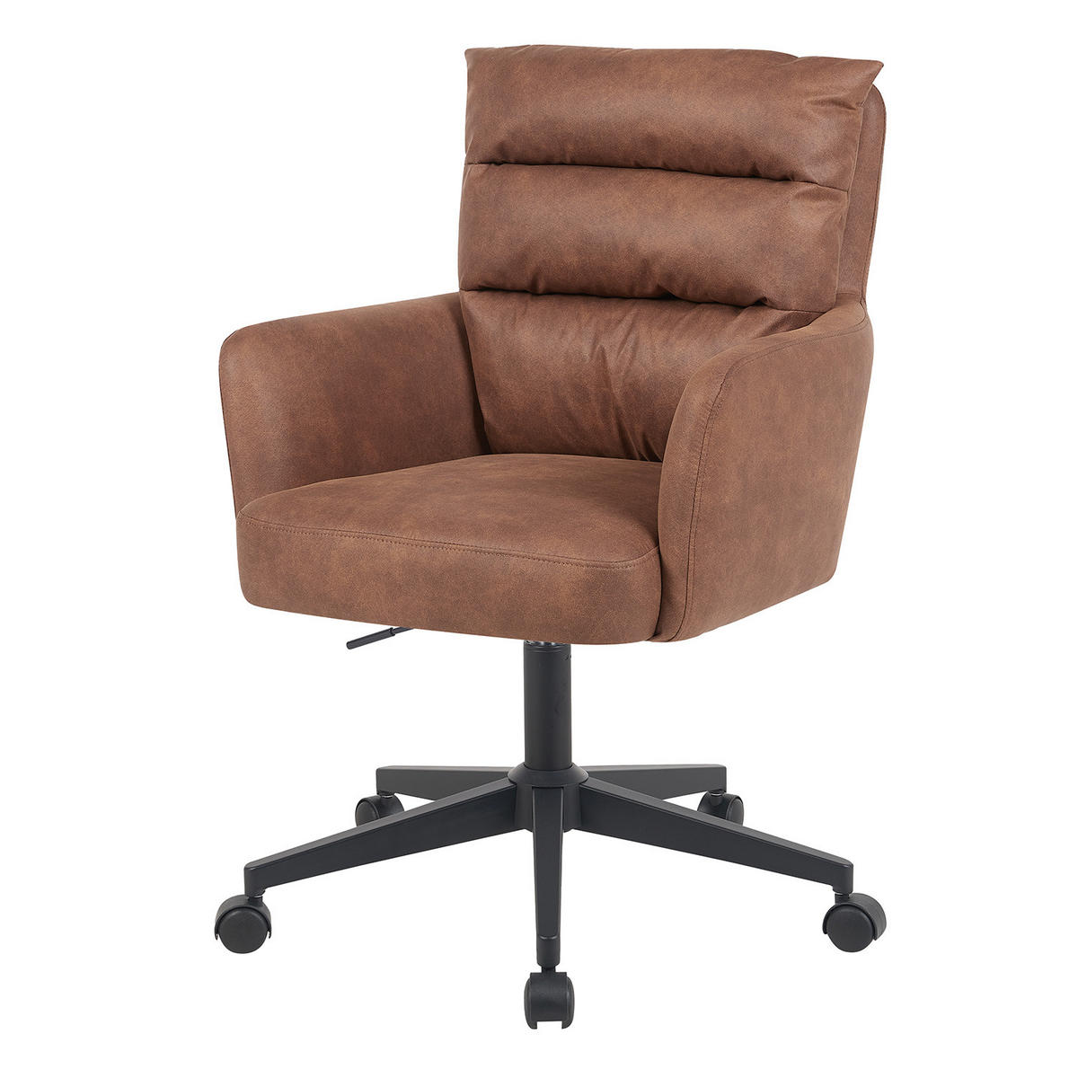 BÜROSTUHL Mika-Riko 2er-Set - Schwarz/Braun, Textil/Metall (59/91/66cm) - DUBI Möbel