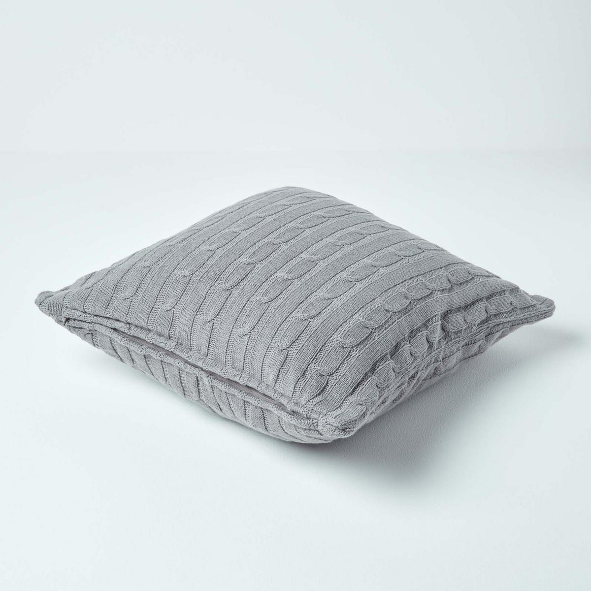 KISSENHÜLLE Zopfmuster 45/45 cm - Grau, Textil (45/45cm) - Homescapes