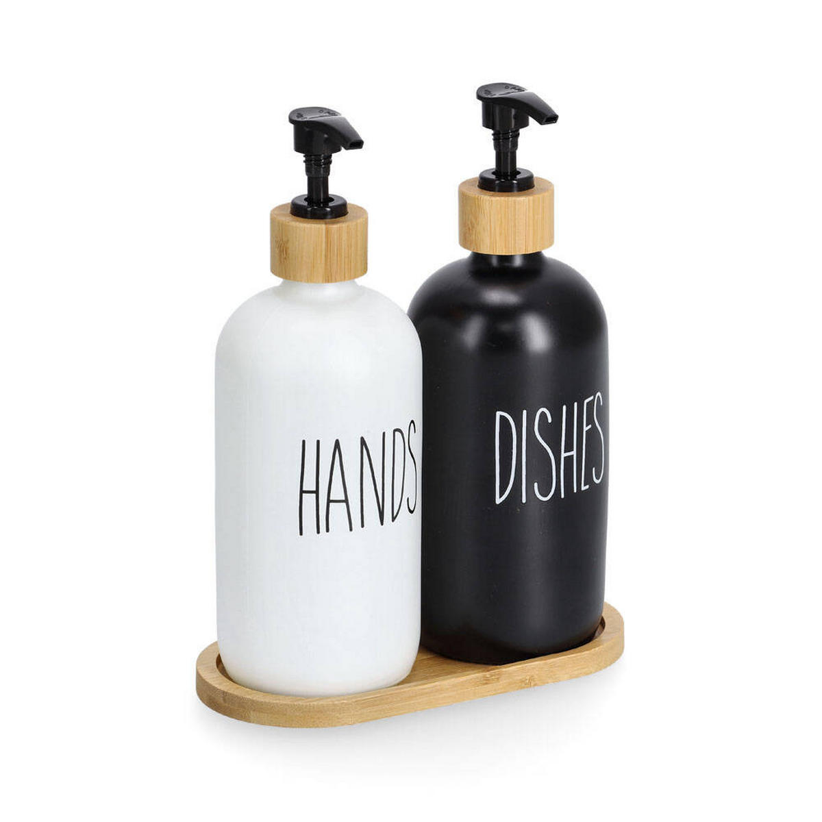 SEIFENSPENDER 2er-Set 500 ml - Schwarz, Glas (7.5/19.5/7.5cm)