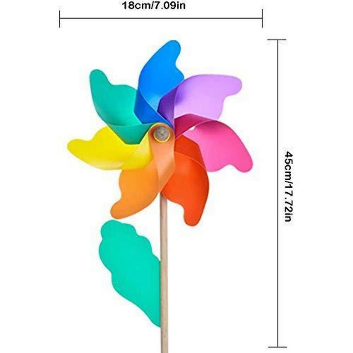 WINDSPIEL Regenbogen bunter Holzstab 18 cm - Multicolor, Kunststoff (45/18/45cm)