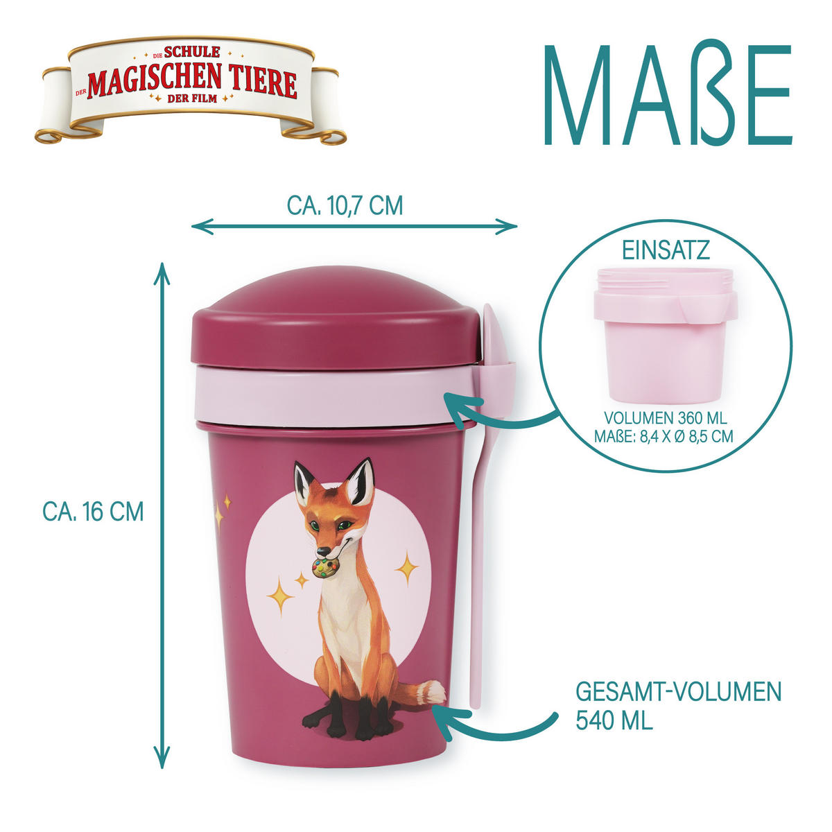 MÜSLIBECHER To Go 540 ml - Rot, Kunststoff (11.3/11/16cm) - Stoneline