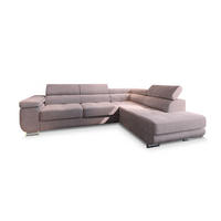 ECKSOFA APIRO R-S Lila Kordstoff mit Schlaffunktion - Lila, Holz (276/202cm) - MASSENO
