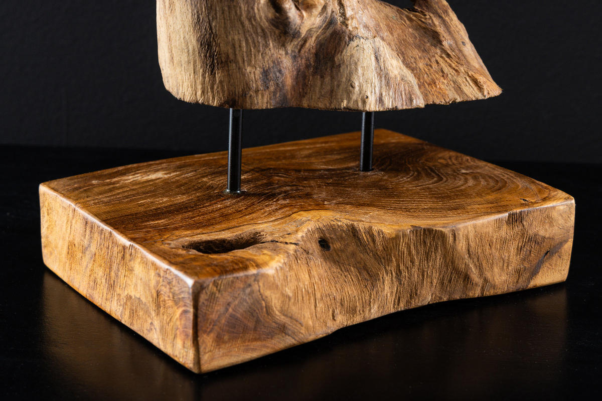 DEKOFIGUR FLAME Teakholz Natur 40 cm - Braun, Holz (20/40/15cm) - riess-ambiente