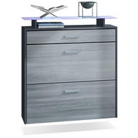SCHUHSCHRANK Malea Fronten in Avola-Anthrazit - Anthrazit, Holzwerkstoff (89/96/23cm) - Vladon