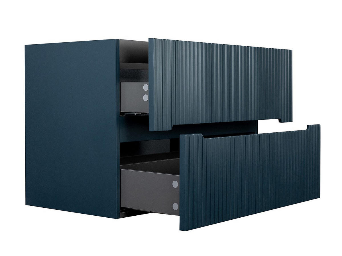 EINZELWASCHTISCH - 80 cmcm x 45.5 cmcm - Holz, Platte - Marineblau - PAVANI - Dunkelblau, Holz (80/55/45.5cm) - Vente-Unique