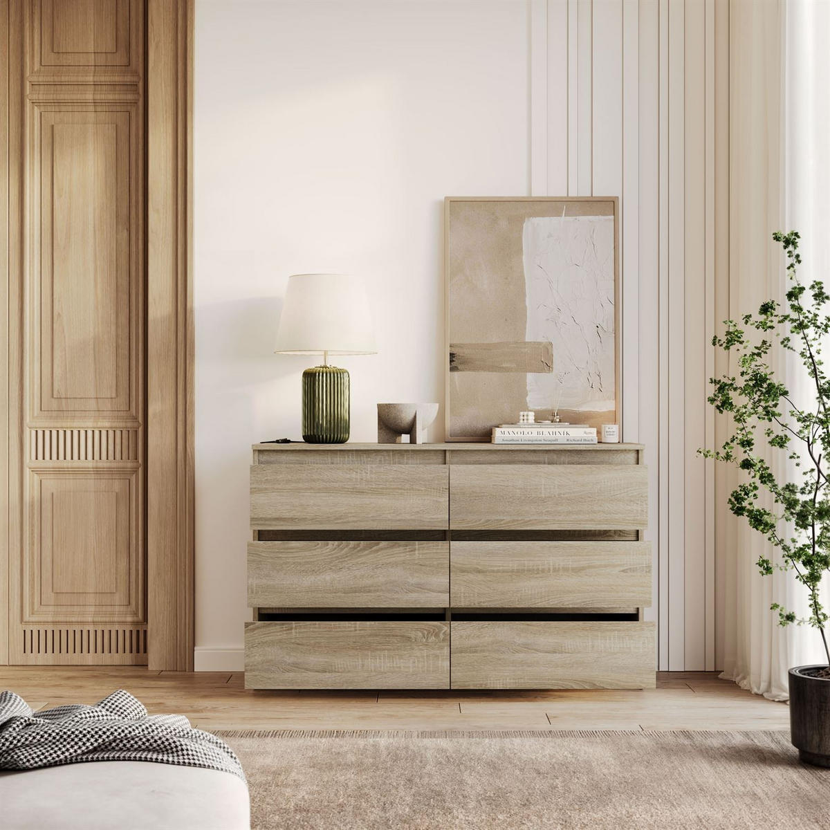 SIDEBOARD HANA M6 Sonoma Eiche 120cm - Sonoma Eiche, Holzwerkstoff (120/74.4/30cm) - Lookway