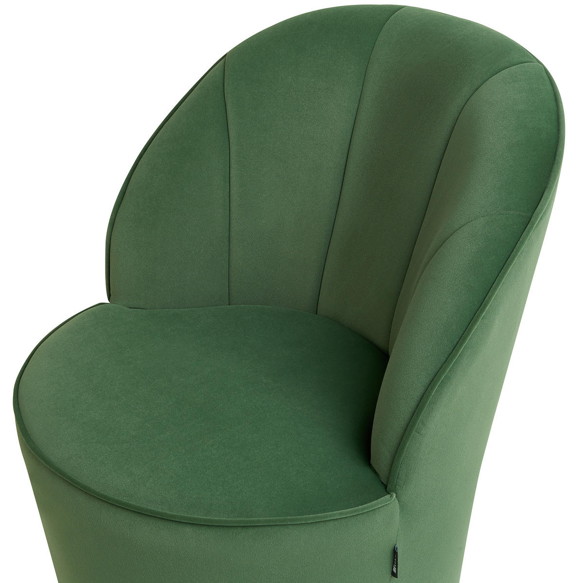SESSEL Samtstoff dunkelgrün/gold halbrund Alby - Goldfarben/Grün, Textil (56/72/61cm) - Beliani