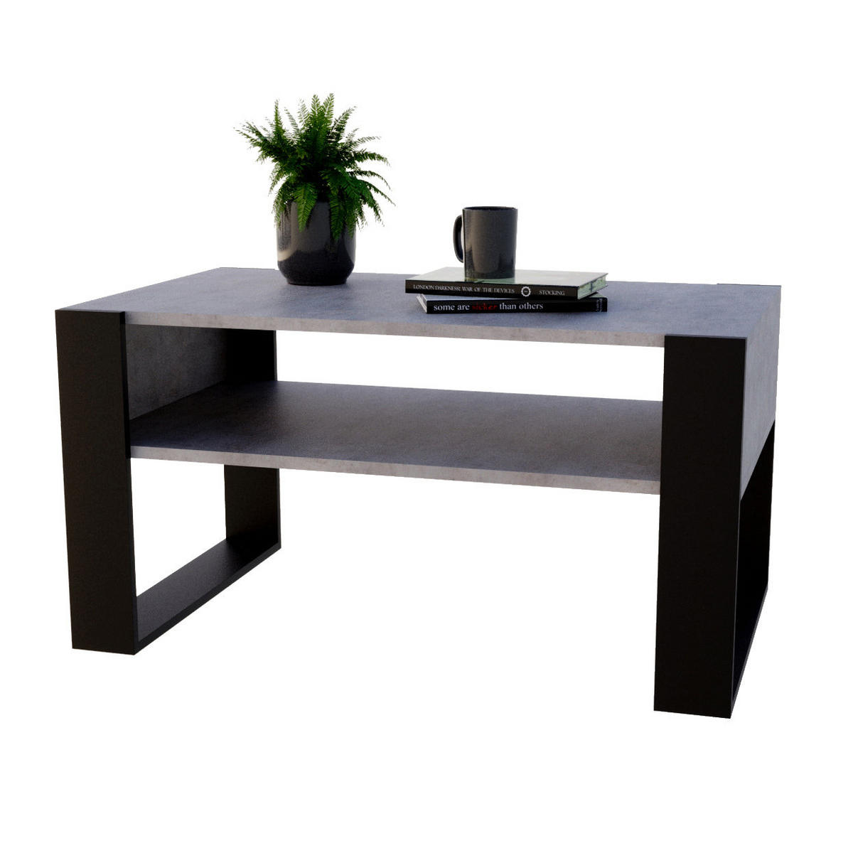 COUCHTISCH KARO 92 - Multicolor/Schwarz, Holz (53.6/92/45cm) - Mat-Haus