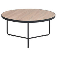 KAFFEETISCH heller Holzfarbton/schwarz 80 cm MELODY Melody - Hellbraun/Schwarz, Holzwerkstoff (80/80/40cm) - Beliani