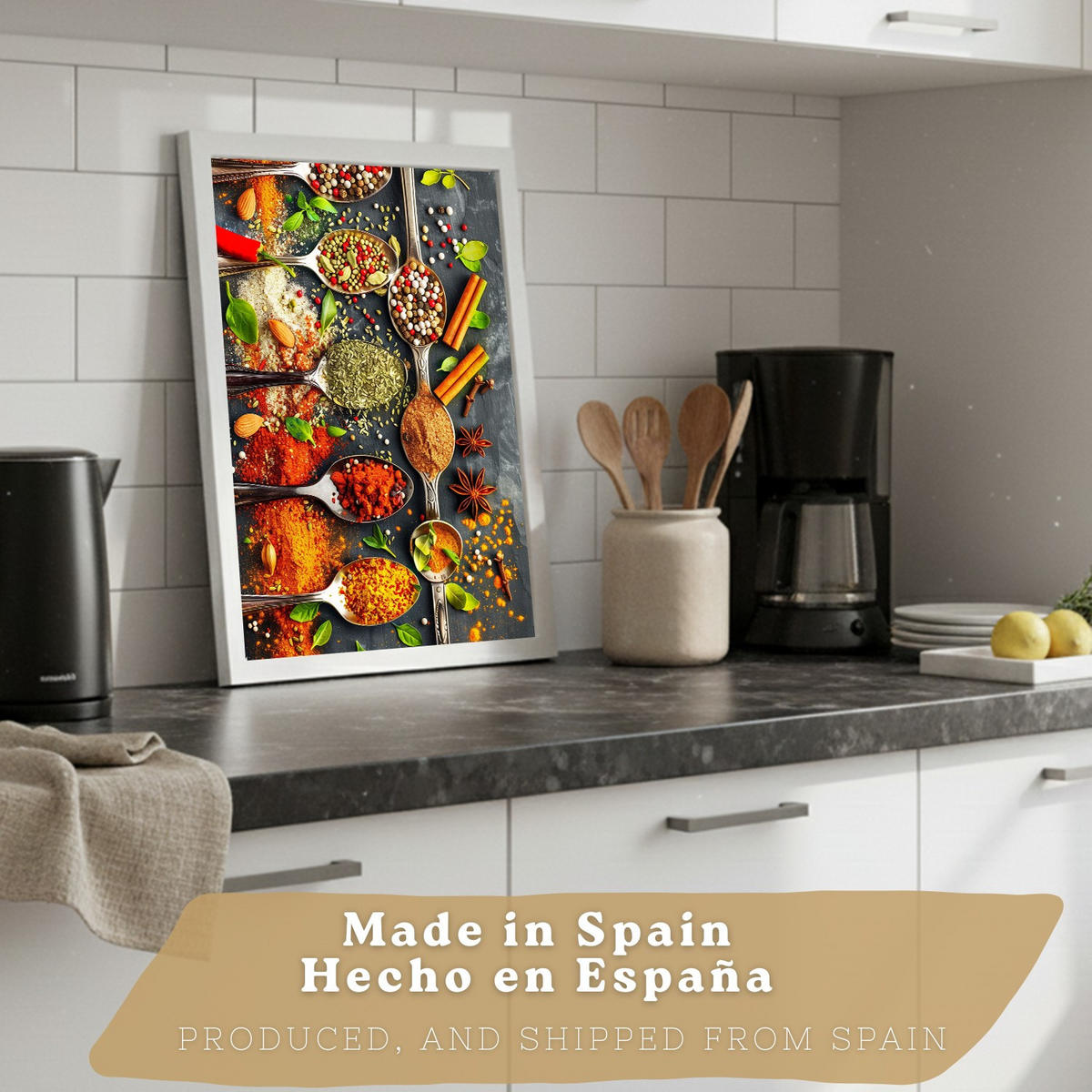PLAKAT Sada 2 Lžíce A4 Bílý rám - bílá, papír (29.7/1/21cm) - Nacnic
