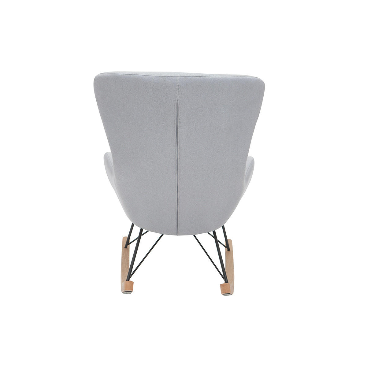 SCHAUKELSTUHL Mit Hellgrauem Gewebe ESKUA - Hellgrau, Textil (104/100/77cm) - Miliboo