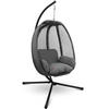 HÄNGESESSEL mit Gestell MELA Indoor/Outdoor Anthrazit - Anthrazit, Metall (120/185/100cm) - DELUKE