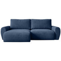 ECKSCHLAFSOFA Poss L dunkelblau links - Dunkelblau, Textil (253/153cm) - Beautysofa
