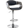 BARHOCKER Lederlook schwarz/grau - Schwarz/Grau, Textil/Metall (50/88/48cm) - CLP