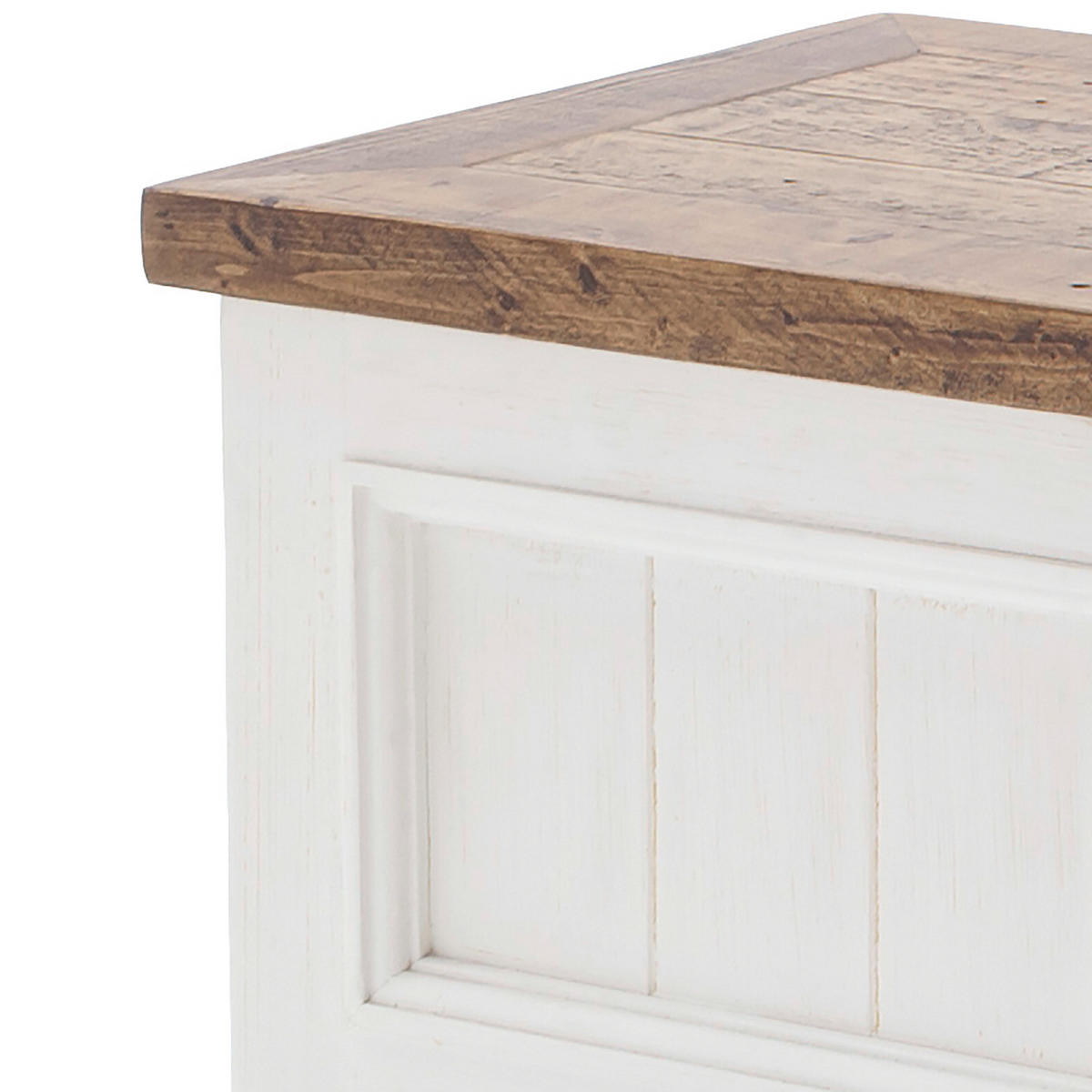 BETTBANK - Weiß, Holz (120/49/40cm) - home24