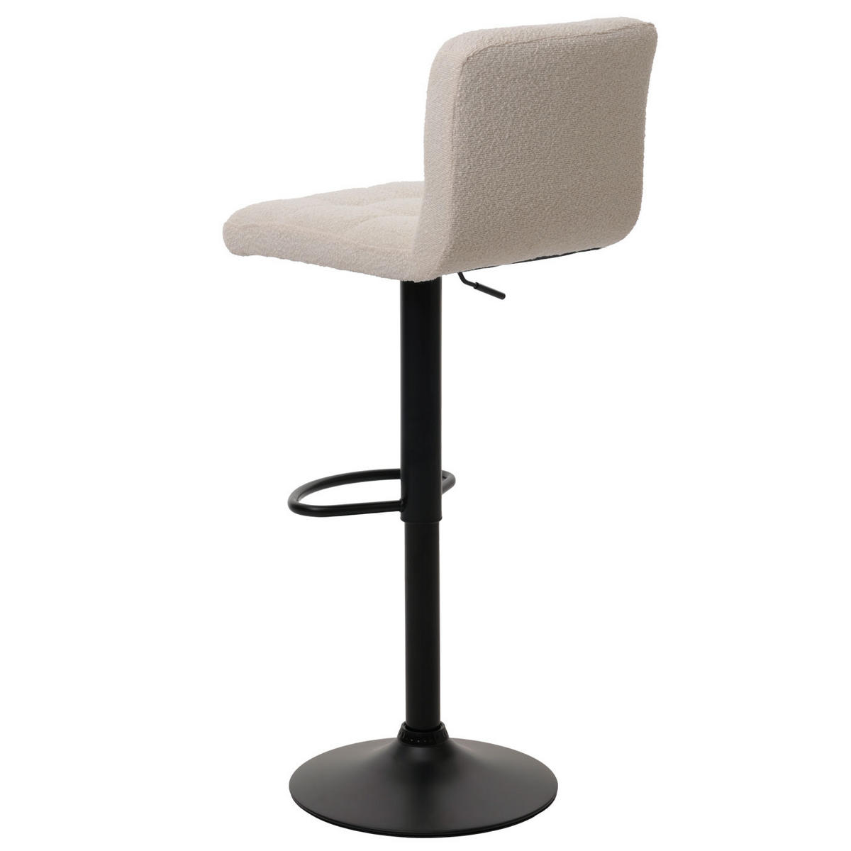 BARHOCKER 2er-Set gepolstert mit Lehne Sitzhöhe 63-83cm höhenverstellbar drehbar Stoff Boucle Creme-Beige - Beige, Textil/Metall (38/107/41cm) - PROREGAL