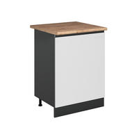 KUCHYNSKÁ SPODNÁ SKRINKA R-Line, biely/antracitová, 60 cm s 1 dverami Goldkraft tammi työtaso - biela/antracitová, kompozitné drevo (60/81.6/60cm) - Vicco