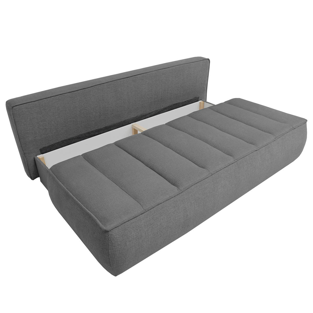 SCHLAFOSOFA Doris mit Schlaffunktion und Bettkasten, DL-System, Dunkelgrau - Dunkelgrau, Textil (210/88/100cm) - Beautysofa