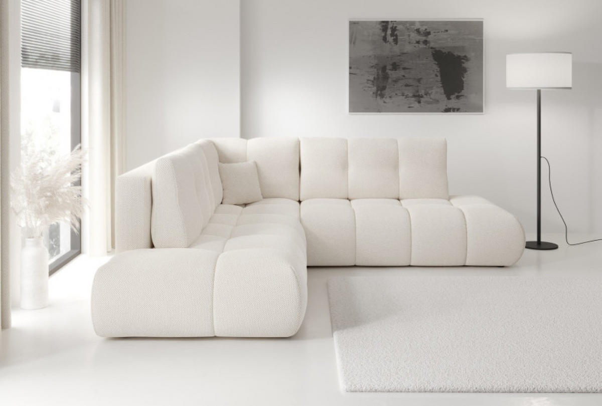 ECKSOFA Ecru SOHI Curio 02 Ausziehbar Mit Schlaffunktion - Ecru, Textil (266.5/266.5cm) - Sepro Meble