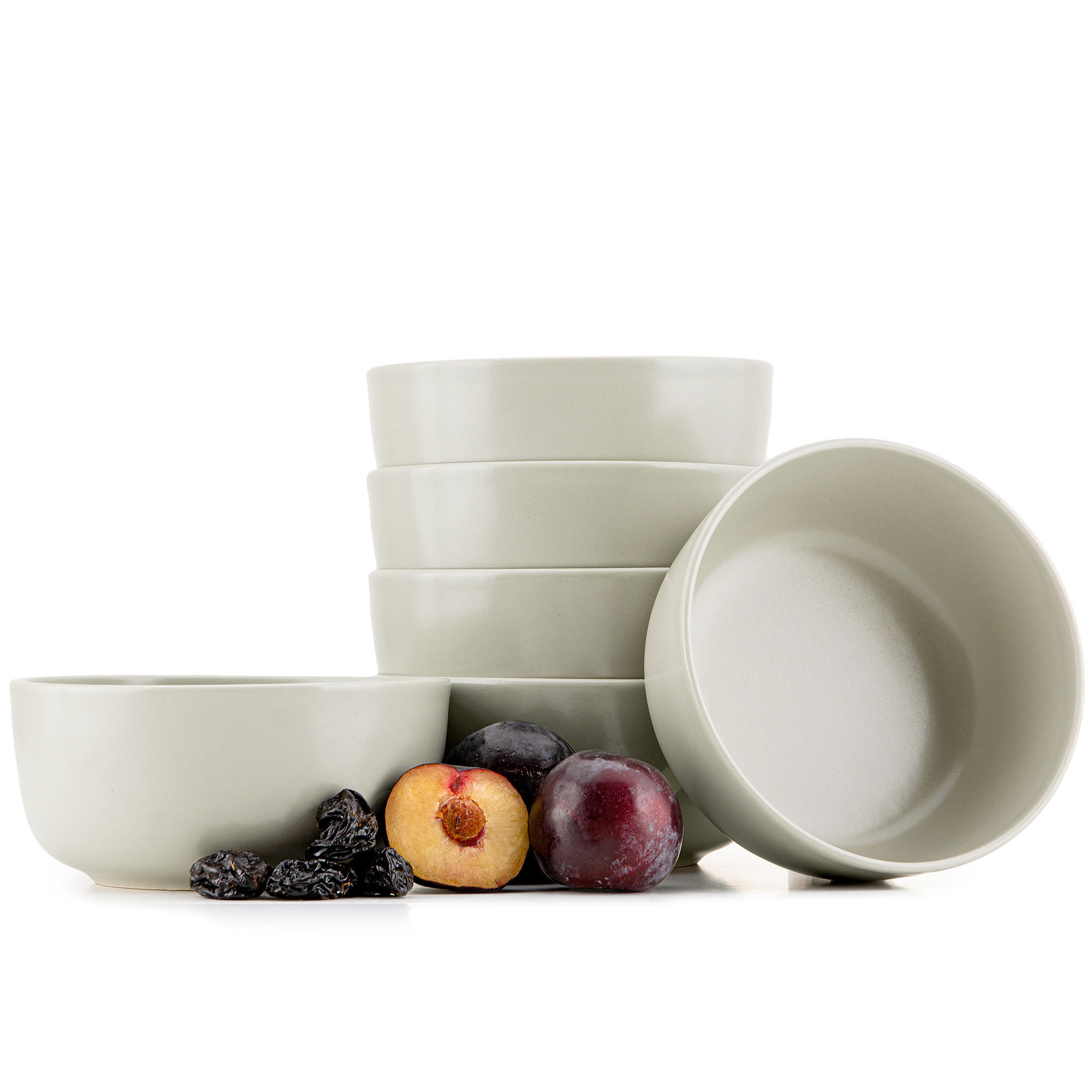 SCHÜSSEL-SET VICTO 6 Personen 6-tlg, matt beige/grün/grau - Hellgrün, Keramik - KONSIMO®