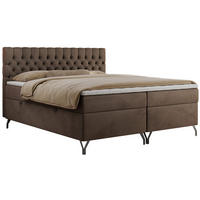 BOXBETT GRIMALDI 120/200 Braun Velvet - H4 - Braun, Holz/Textil (120/200cm) - MKS