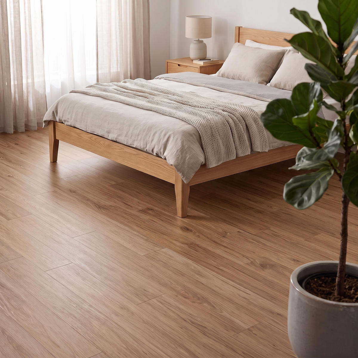 VINYLBODEN Eiche 36er-Set selbstklebend PVC 15,2x91,4 cm - Hellbraun, Kunststoff (91.4/15.2/0.2cm) - Relaxdays
