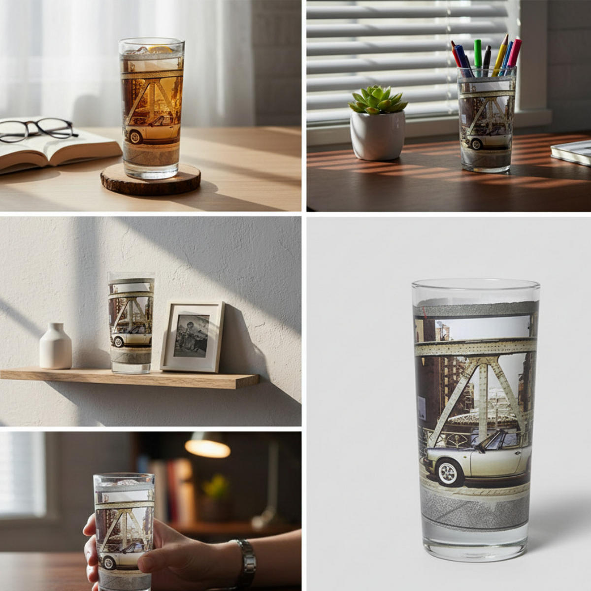 LONGDRINKGLAS 4er Set 300 ml, Kristallglas, Design Gläser, Trinkglas, Cocktailglas, Whiskyglas, Küchenzubehör, Geschenkset, hochwertiges Glas - Multicolor, Glas (1.2L) - Porsche
