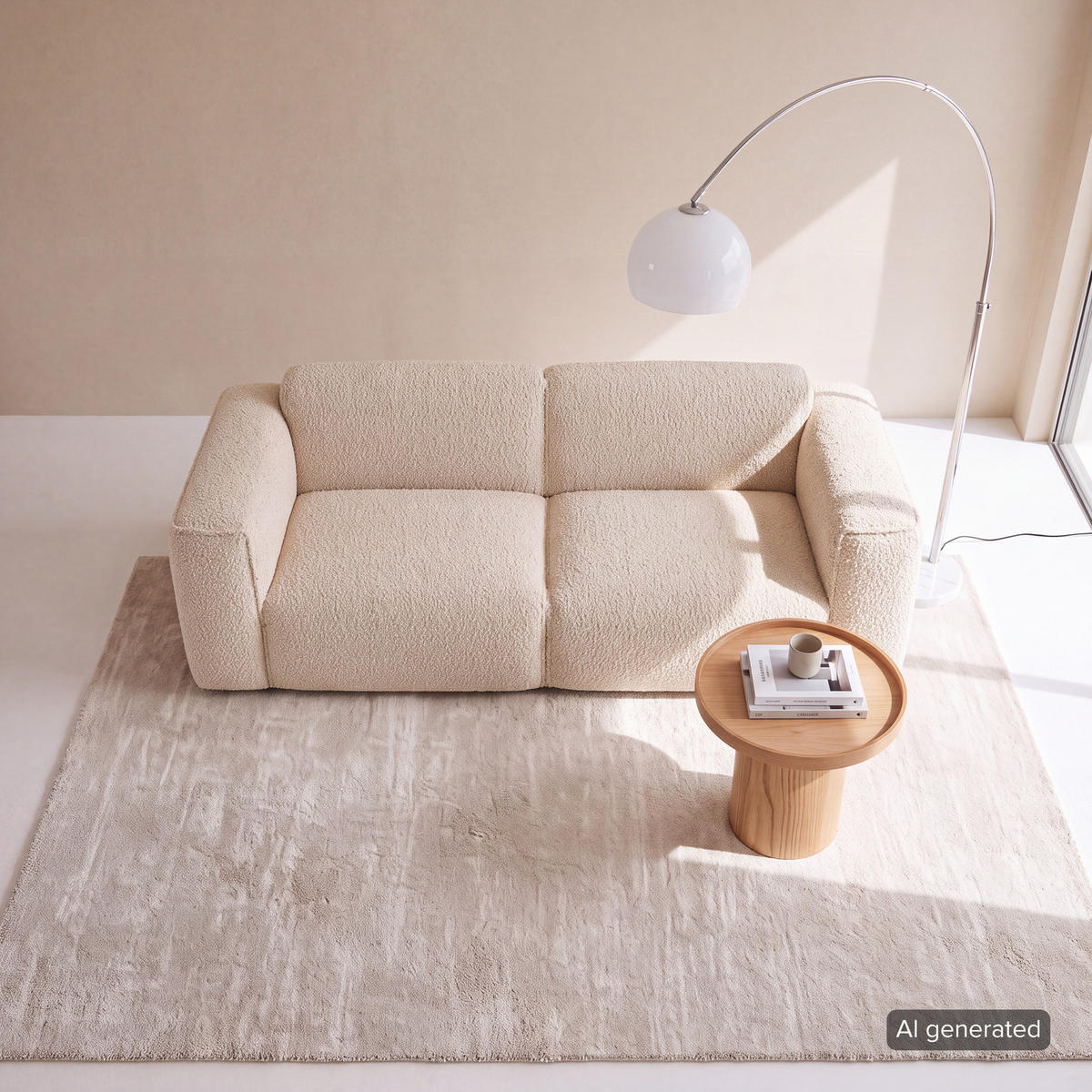 2-SITZER SOFA - Beige/Schwarz, Kunststoff/Textil (220/71/102cm) - home24